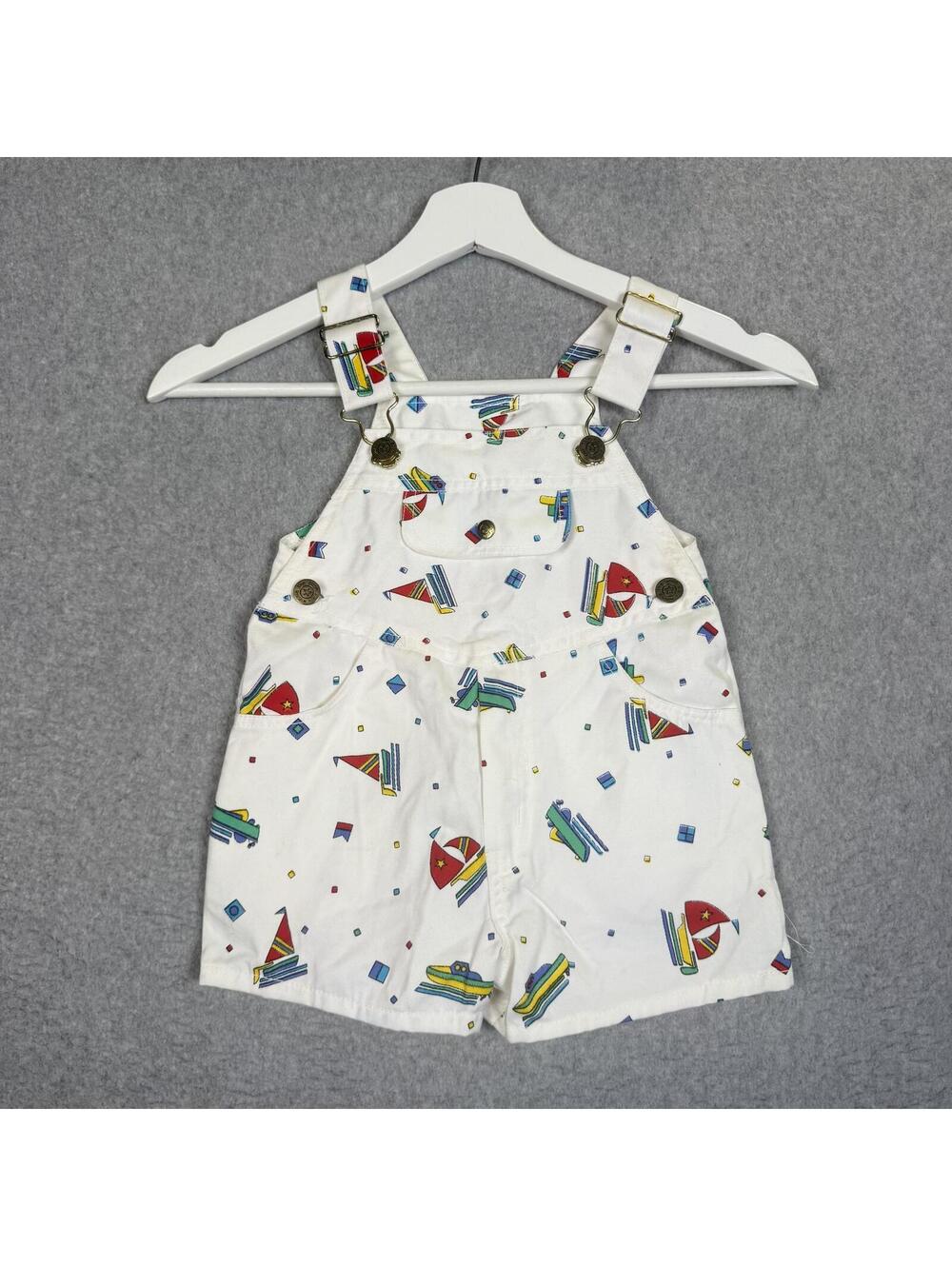 Vintage Winne the Pooh X Sears Boys Size 3T Nautical Themed White Overalls
